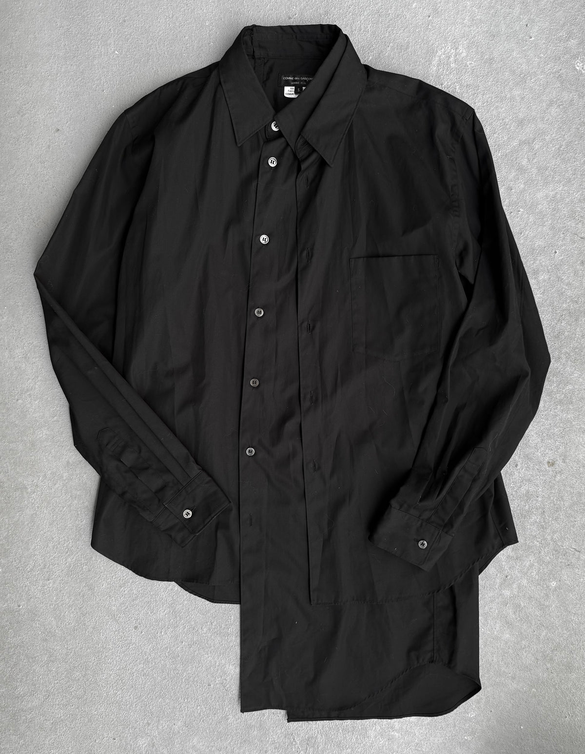 CDG Homme Plus AW19 Asymmetric Double Layer Shirt | S – DRIEW