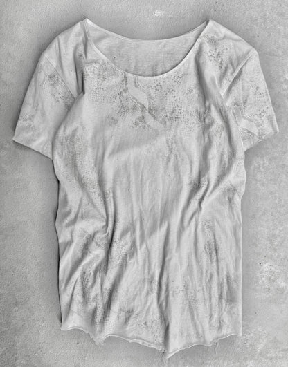 14thAddiction Early 00s Python Printed Raw Cut T-shirt