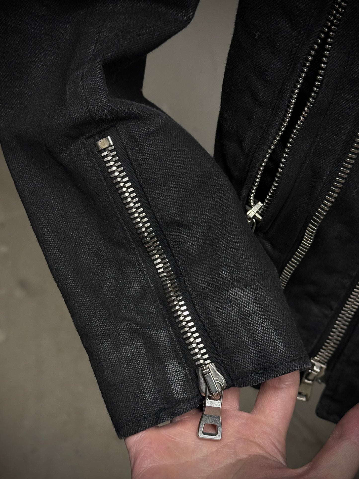 BALMAIN by Olivier Rousteing SS15 Waxed Denim Perfecto Rider Jacket