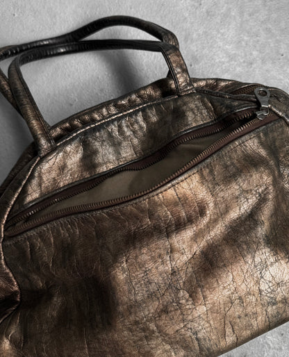 Jas M.B Early 00s Rustic Gold Steerhide Leather Handbag