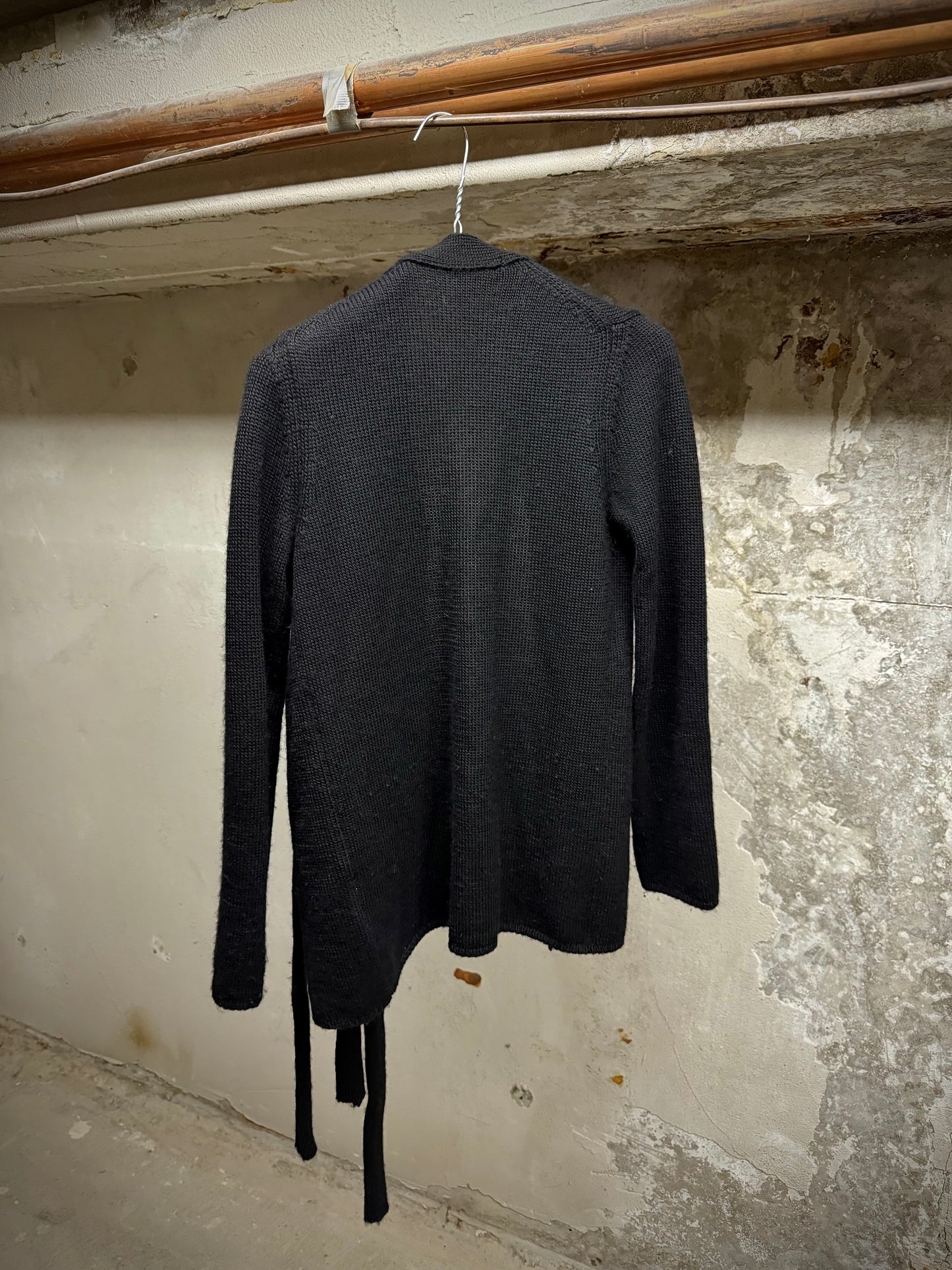 COMME des GARÇONS AW14 Cut Out Extended Wool Locks Knit Cardigan detail | DRIEW GARMENTS