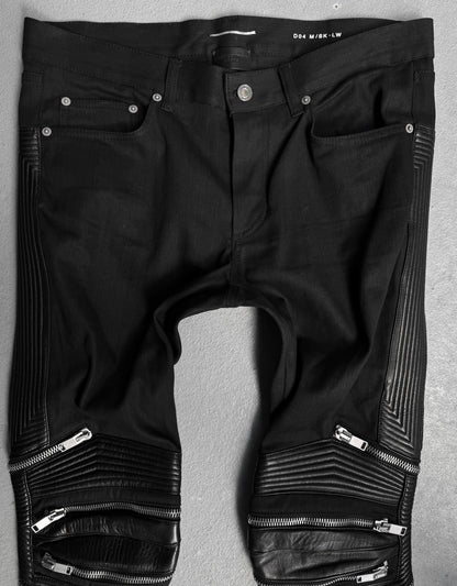 Saint Laurent Paris AW13 ‘D04’ Leather Biker Skinny Denim