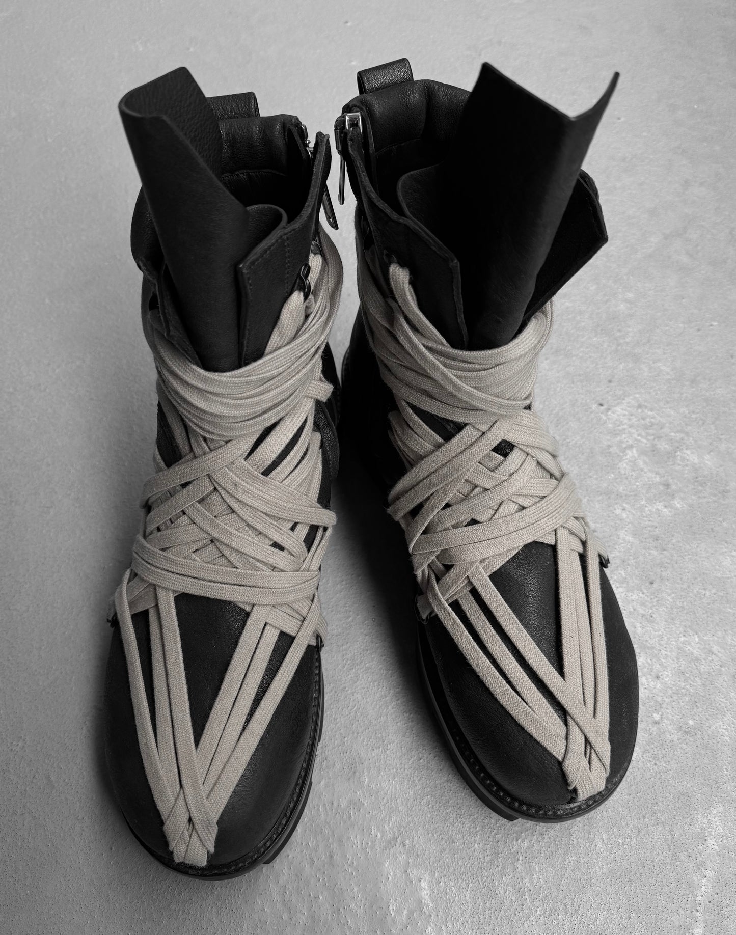 Rick Owens SS20 “TECUATL” Megalace Lace-up Army Boots