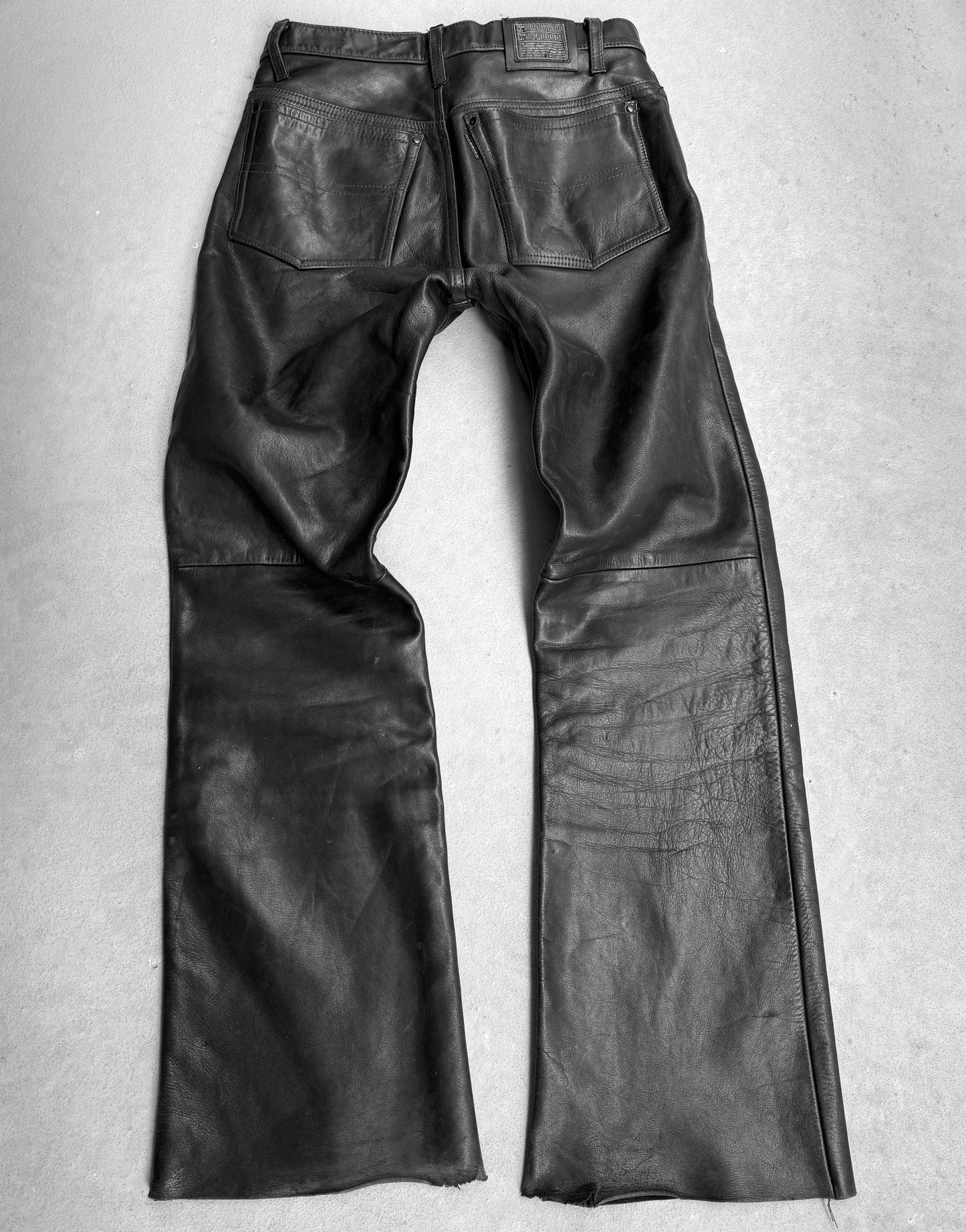 KADOYA K’s Leather Early 00s Raw Cowhide Leather Flare Pants