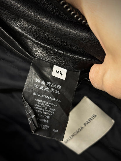 BALENCIAGA by Nicolas Ghesquière AW2012 Buffalo Leather Hybrid Rider Jacket