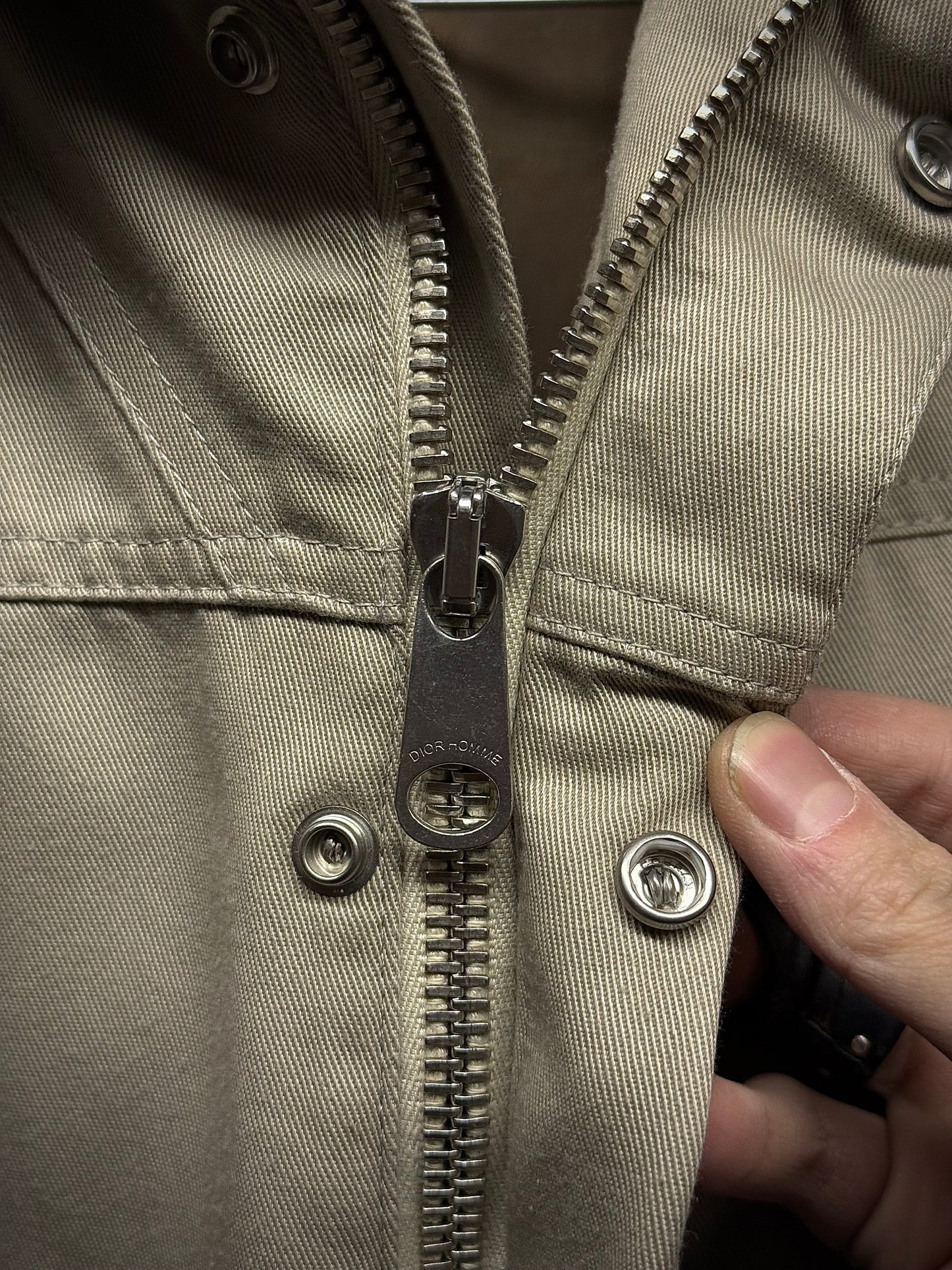 DIOR HOMME by Kris Van Assche SS08 Beige Cropped Utility Jacket detail | DRIEW GARMENTS