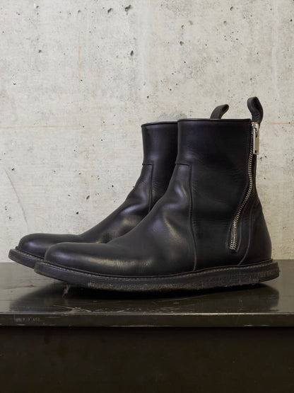 Rick Owens AW13 “PLINTH” Dual Zip Crepe Sole Calf Leather Boots