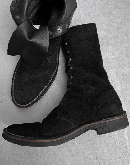 MiharaYasuhiro AW15 Foldable Suede Leather Crepe Boots