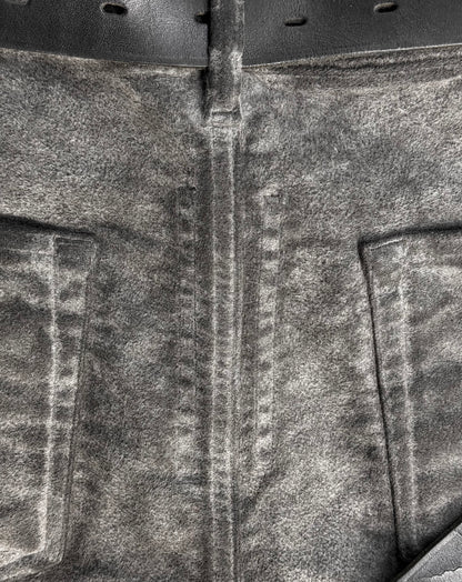 Rick Owens AW24 “PORTERVILLE” Dust Waxed Moleskin ‘Geth Cut’ Wide Leg Denim