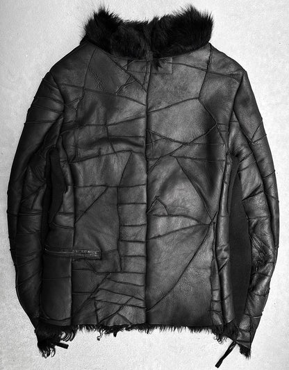 Kyoji Maruyama Early 00s ‘Mouton’ Sheepskin Leather Patchwork Rider Jacket