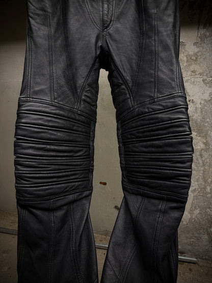 Yasuyuki Ishii Early 00s Padded Biker Sheepskin Leather Pants detail | DRIEW GARMENTS