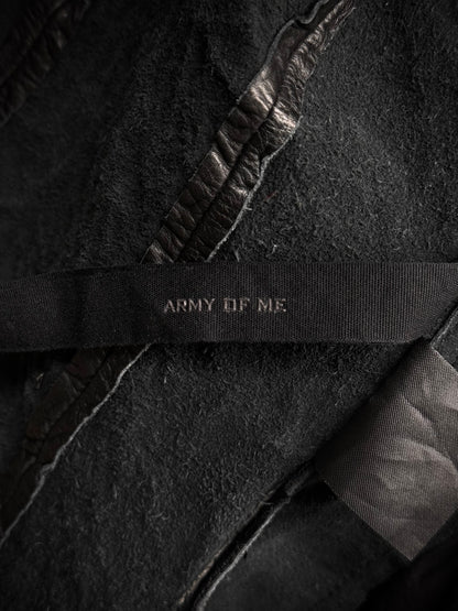 ARMY OF ME 2010s Unlined Raglan Asymmetric Zip Cow Leather Jacket