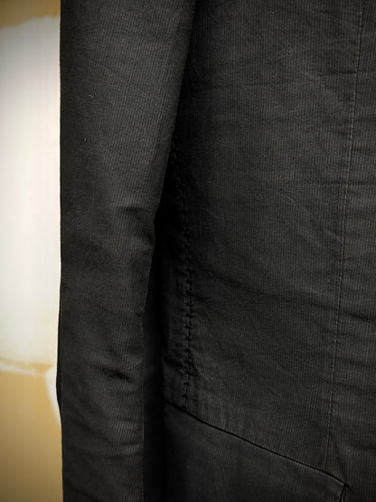 Carol Christian Poell 2010 'GM/2618OOD CORD-PTC/10' Taped Seam Titanium Prosthetic Elbow Overlock Blazer