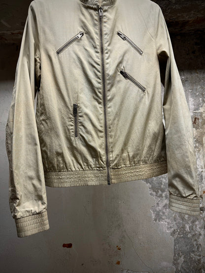 DIOR HOMME by Hedi Slimane SS07 “We Look Good Together”Beige Multi Zip Cropped Jacket detail | DRIEW GARMENTS