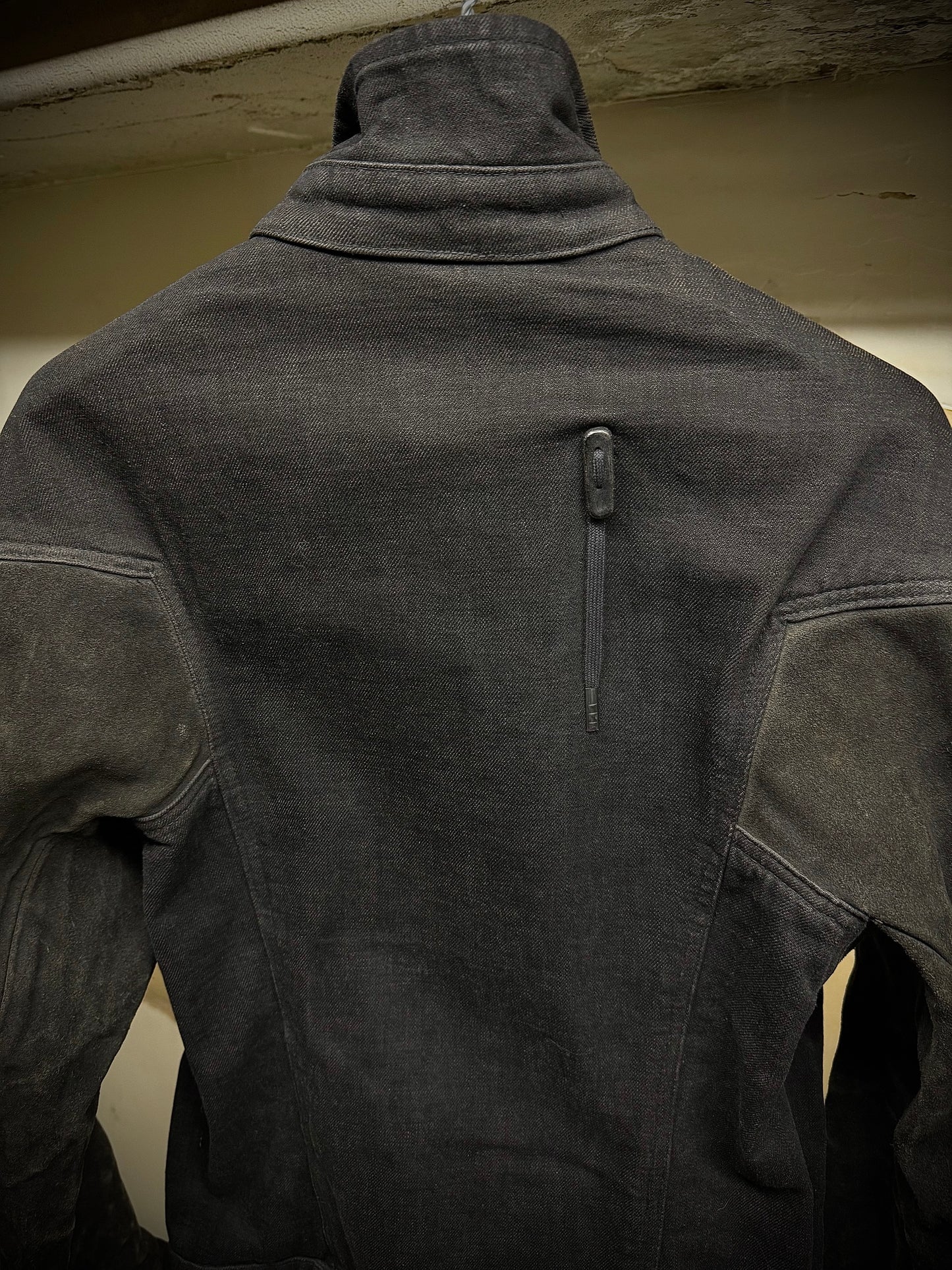Boris Bidjan Saberi SS14 'TEJANA 1' Horse Culatta Leather Sleeve Hybrid Denim Jacket