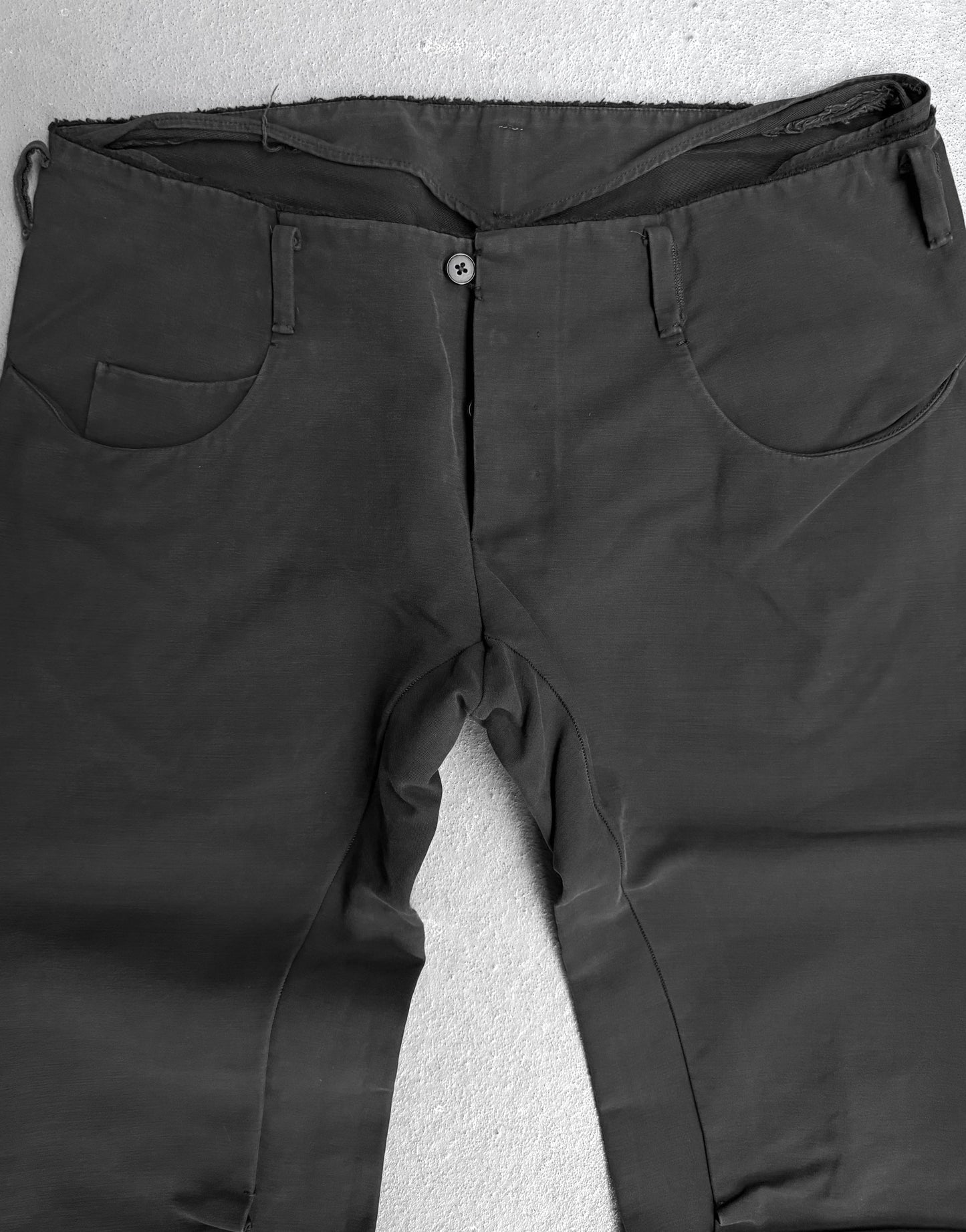 m.a+ by Maurizio Amadei Early 2010s 'P18B' Pleated Knee Carbon J-Cut Pants