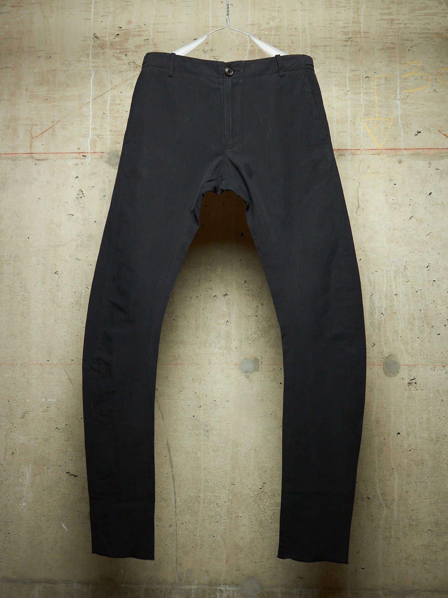 DAMIR DOMA 2010s Black Linen Side Adjuster J-Cut Pants