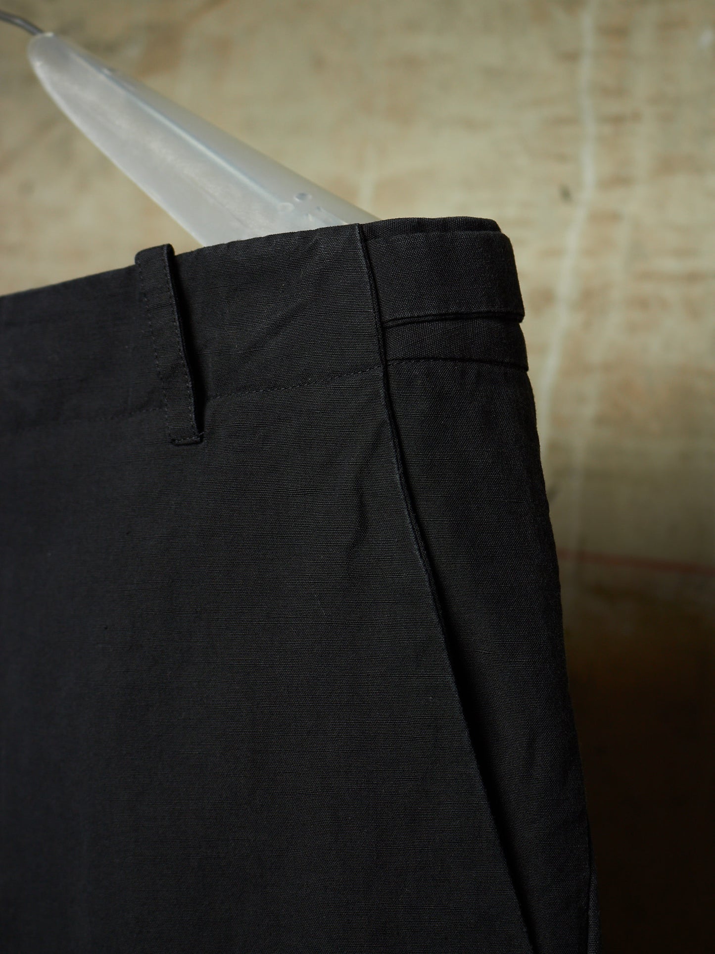 DAMIR DOMA 2010s Black Linen Side Adjuster J-Cut Pants