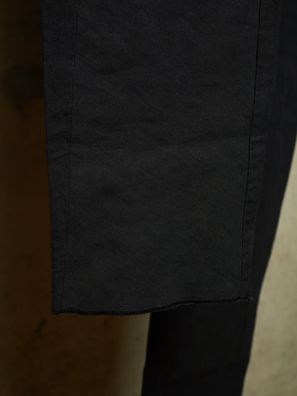 DAMIR DOMA 2010s Black Linen Side Adjuster J-Cut Pants