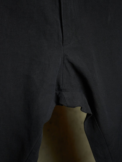 DAMIR DOMA 2010s Black Linen Side Adjuster J-Cut Pants