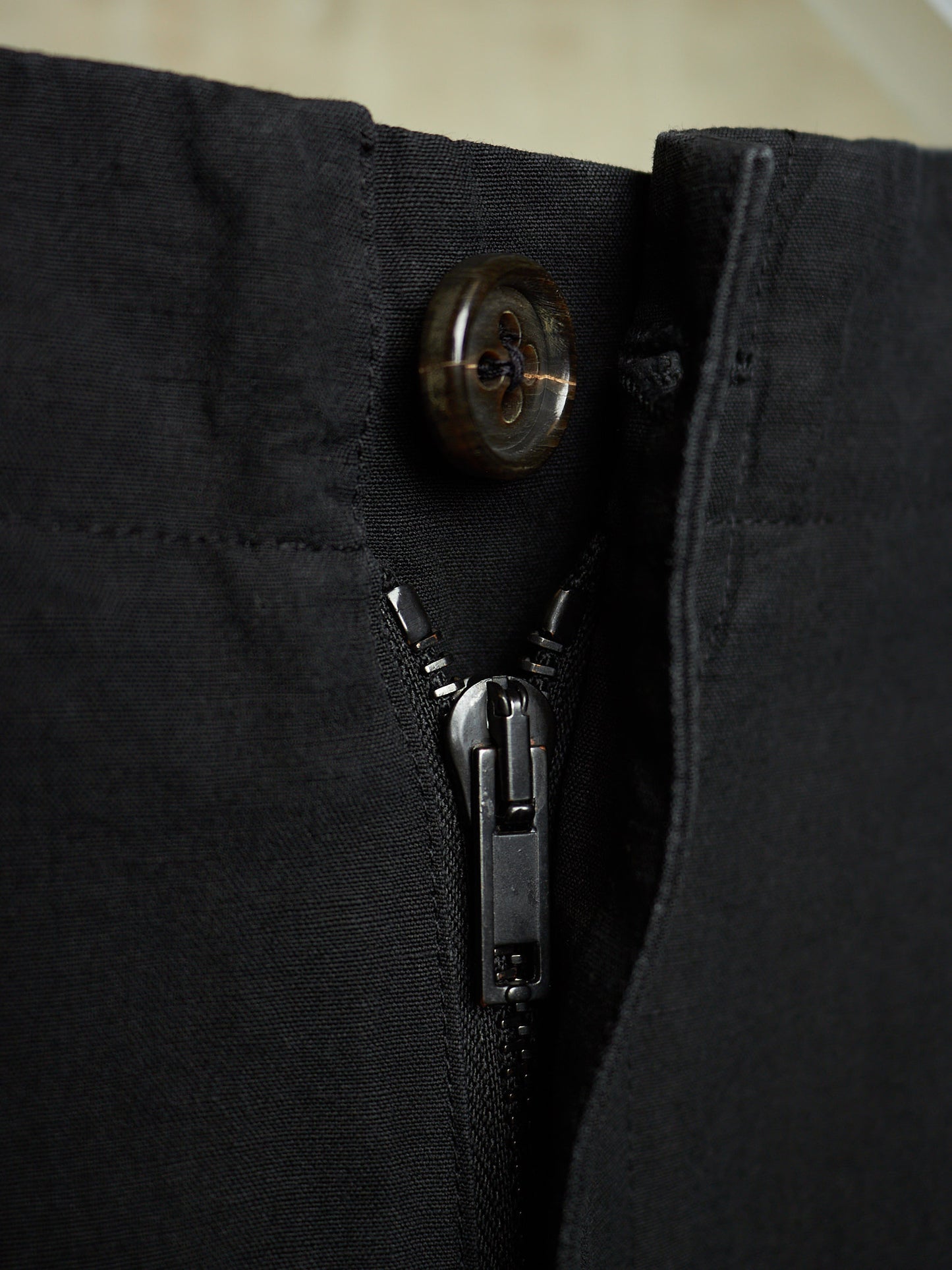 DAMIR DOMA 2010s Black Linen Side Adjuster J-Cut Pants