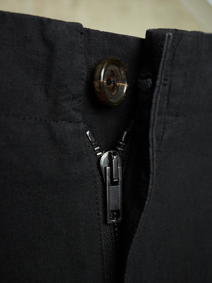 DAMIR DOMA 2010s Black Linen Side Adjuster J-Cut Pants