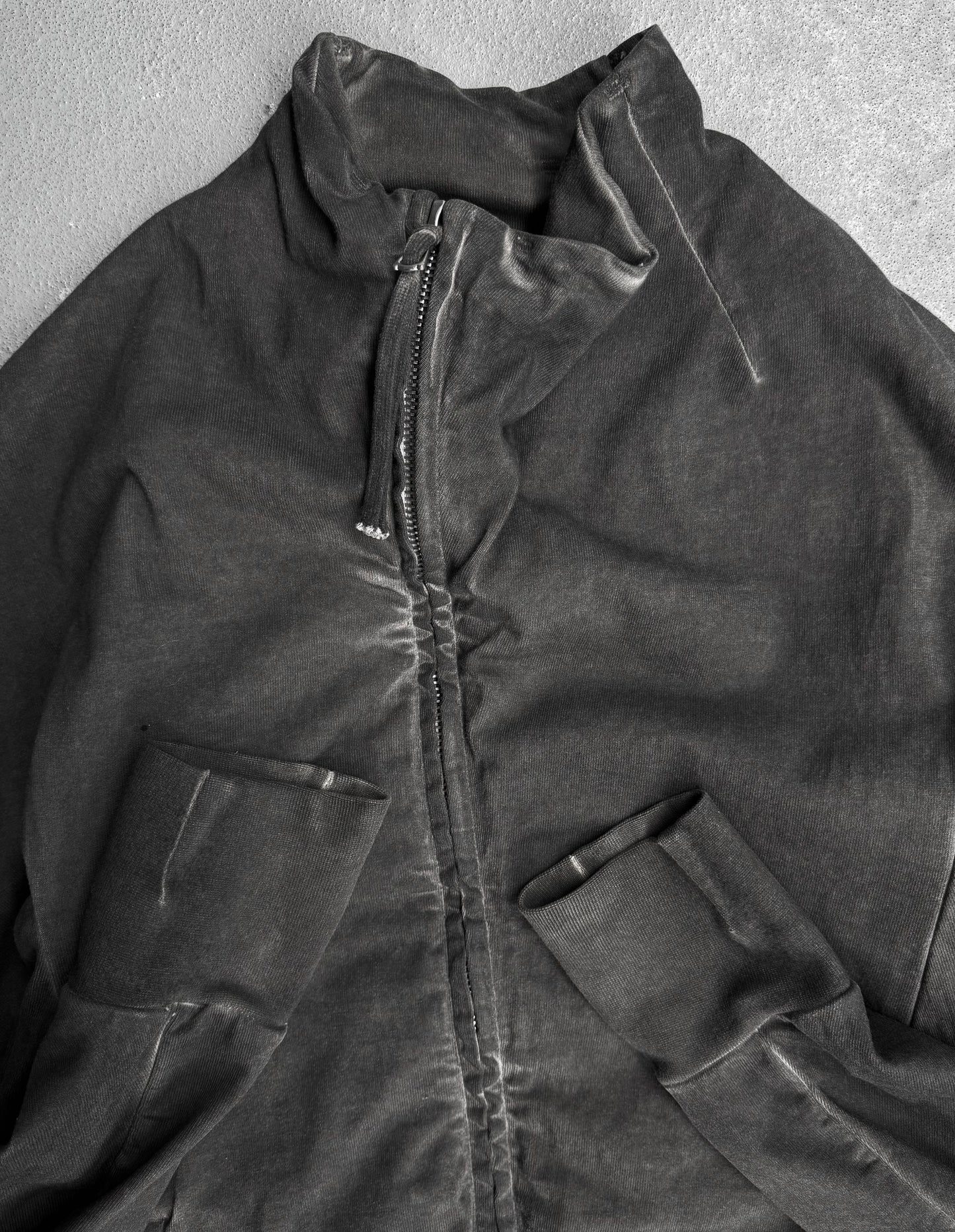 Boris Bidjan Saberi SS19 ‘ZIPPER1-FTO0003’ Dark Grey Resin-dyed Raglan Zip Jacket