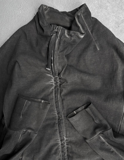 Boris Bidjan Saberi SS19 ‘ZIPPER1-FTO0003’ Dark Grey Resin-dyed Raglan Zip Jacket
