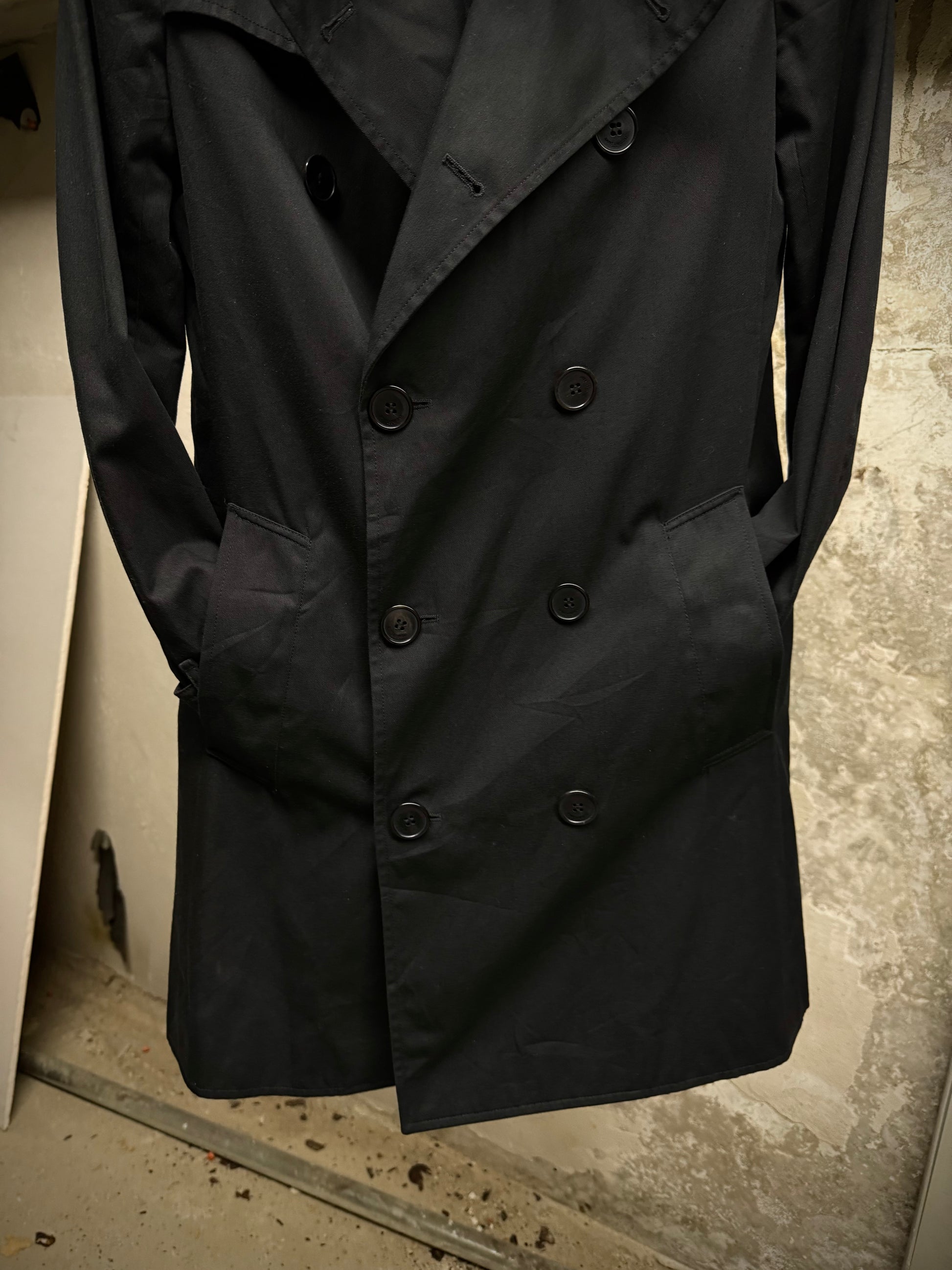 Saint Laurent Paris by Hedi Slimane SS14 Black Classic Trench Coat detail | DRIEW GARMENTS