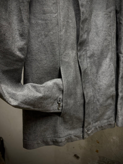 Carol Christian Poell AW97-98 Grey Hooded Zip-Up Denim Jacket detail | DRIEW GARMENTS