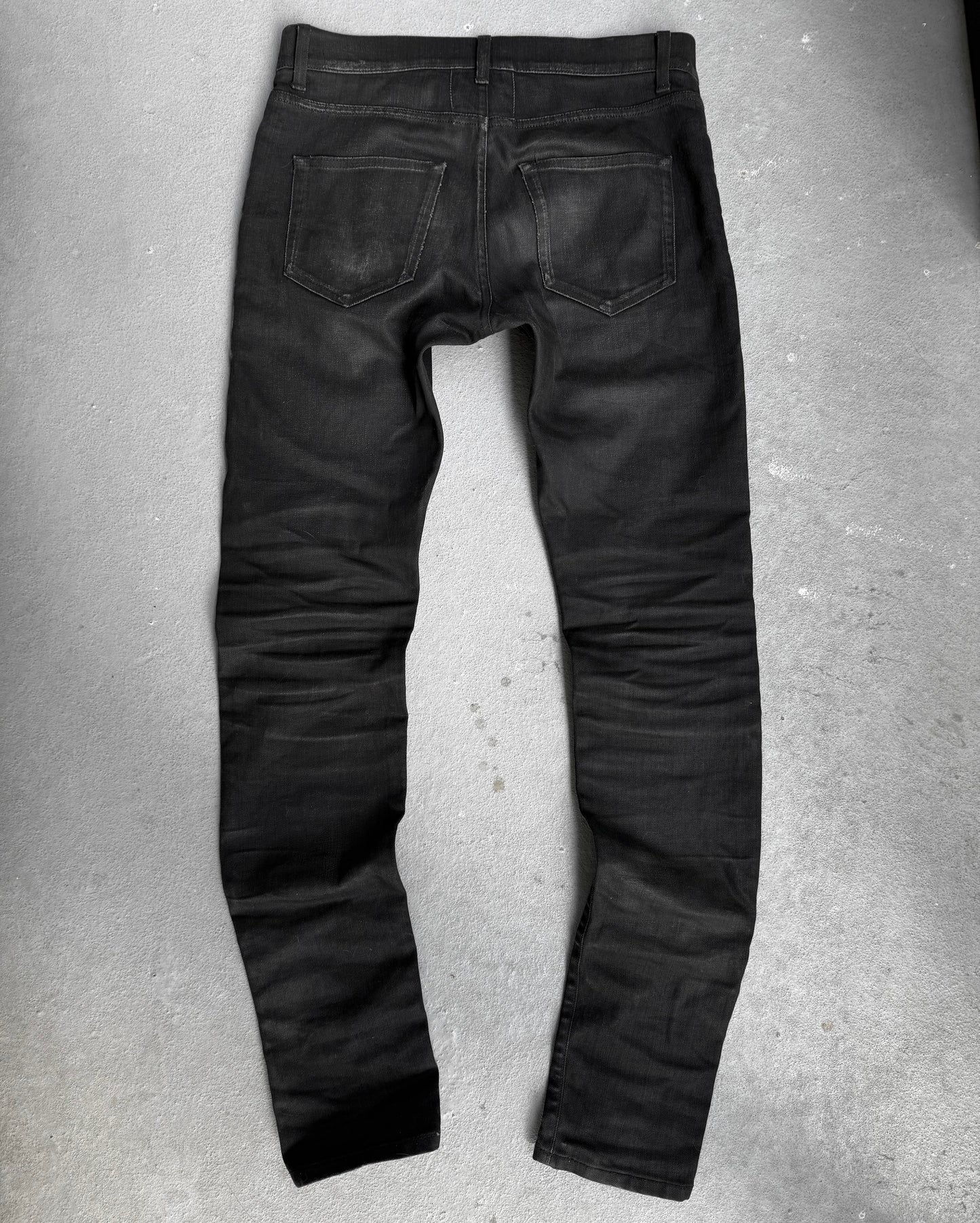 Saint Laurent Paris AW16 Light-waxed Black 'D02' Skinny Denim