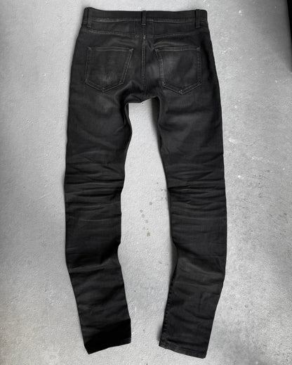 Saint Laurent Paris AW16 Light-waxed Black 'D02' Skinny Denim