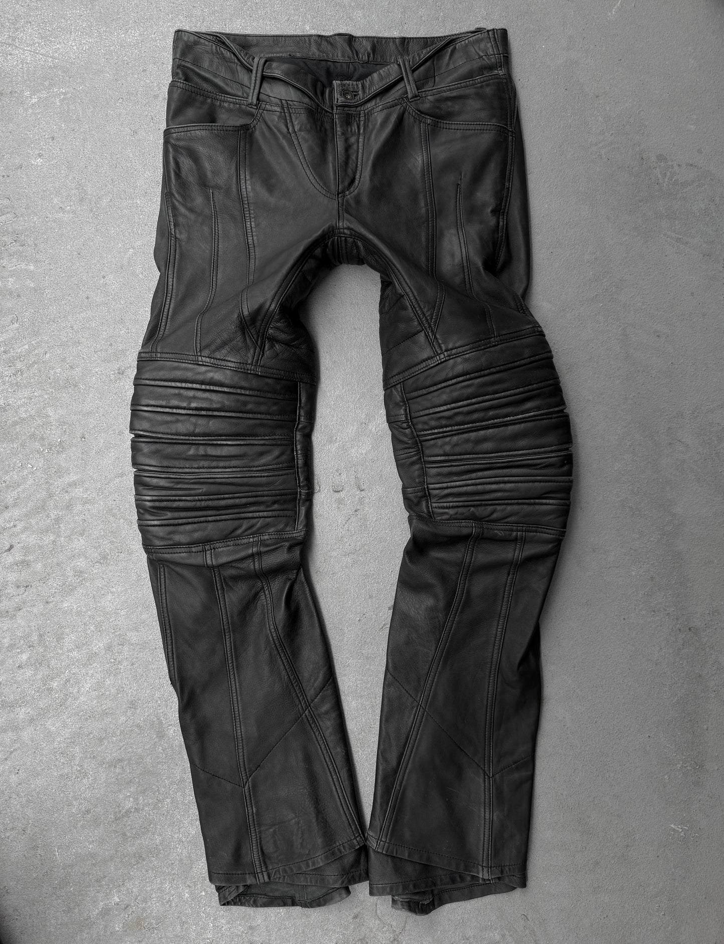 Yasuyuki Ishii Early 00s Padded Biker Sheepskin Leather Pants