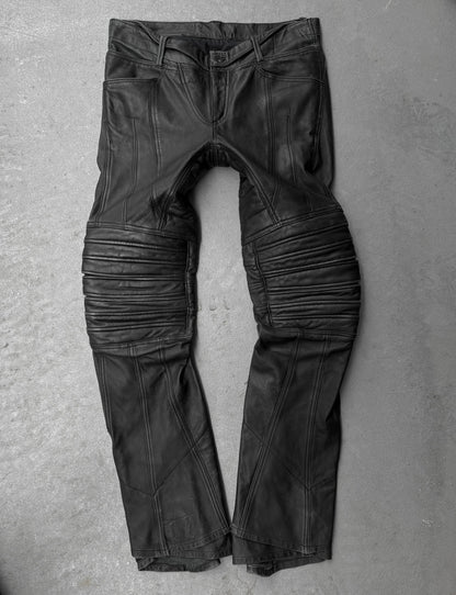 Yasuyuki Ishii Early 00s Padded Biker Sheepskin Leather Pants