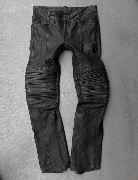Yasuyuki Ishii Early 00s Padded Biker Sheepskin Leather Pants