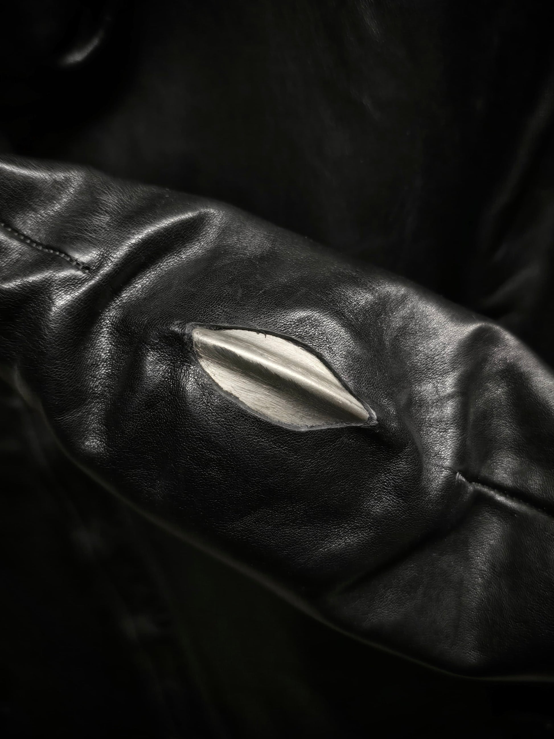 Carol Christian Poell 'LM/2599GP CORS-PTC/010' Object-dyed Lined Arthostic Titanium Elbow Horse Leath detail | DRIEW GARMENTS
