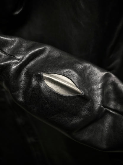 Carol Christian Poell 'LM/2599GP CORS-PTC/010' Object-dyed Lined Arthostic Titanium Elbow Horse Leath detail | DRIEW GARMENTS