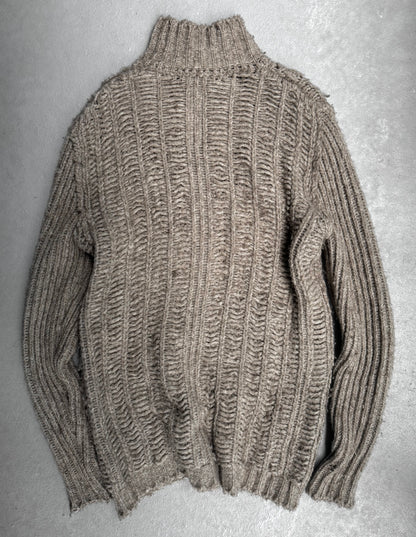 Rick Owens FW18 "SISYPHUS" PEARL Chunky Open Yak Wool Knit