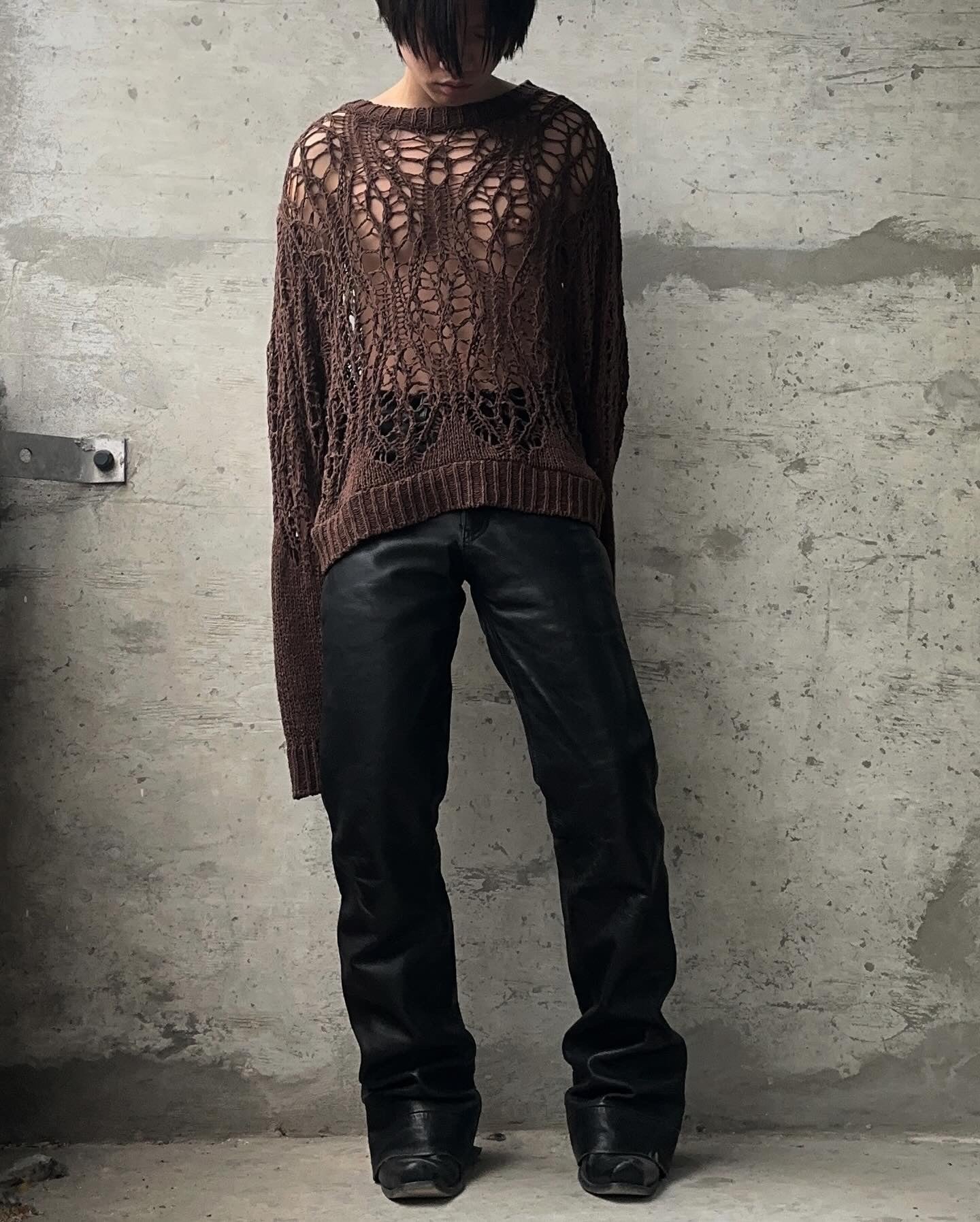 Lad Musician SS23 Lace Knit Crew Neck Sweater