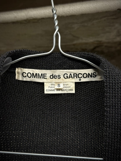 COMME des GARÇONS AW14 Cut Out Extended Wool Locks Knit Cardigan detail | DRIEW GARMENTS