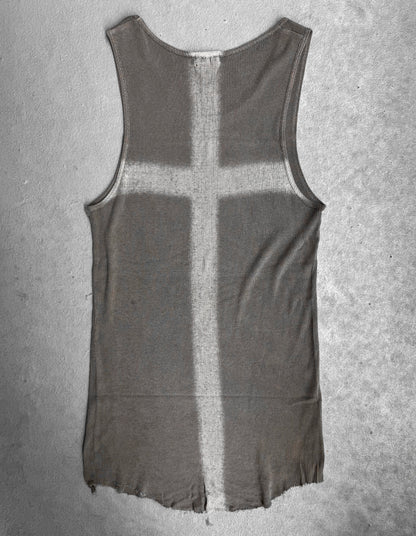 G.O.A Early 00s Frayed Edge Cross Back Tank Top