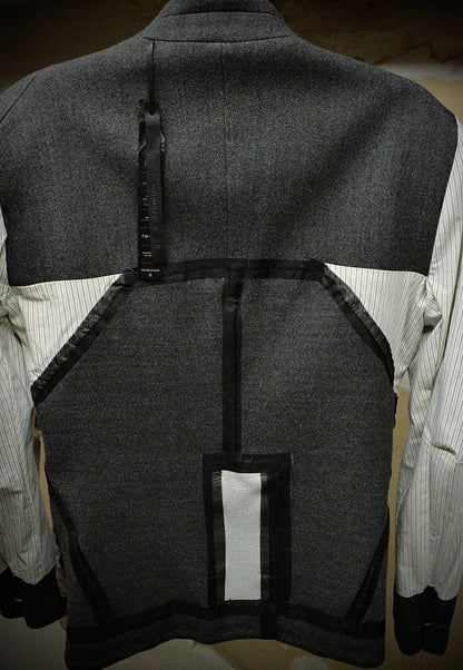 Boris Bidjan Saberi AW13-14 'SUIT2-F1115' Dark Grey Tape Seam Shawl Collar Blazer