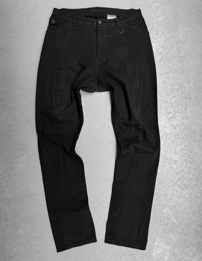 Julius_7 AW12-13 “resonance;” Light-wax Twisted Panel Rider Skinny Denim