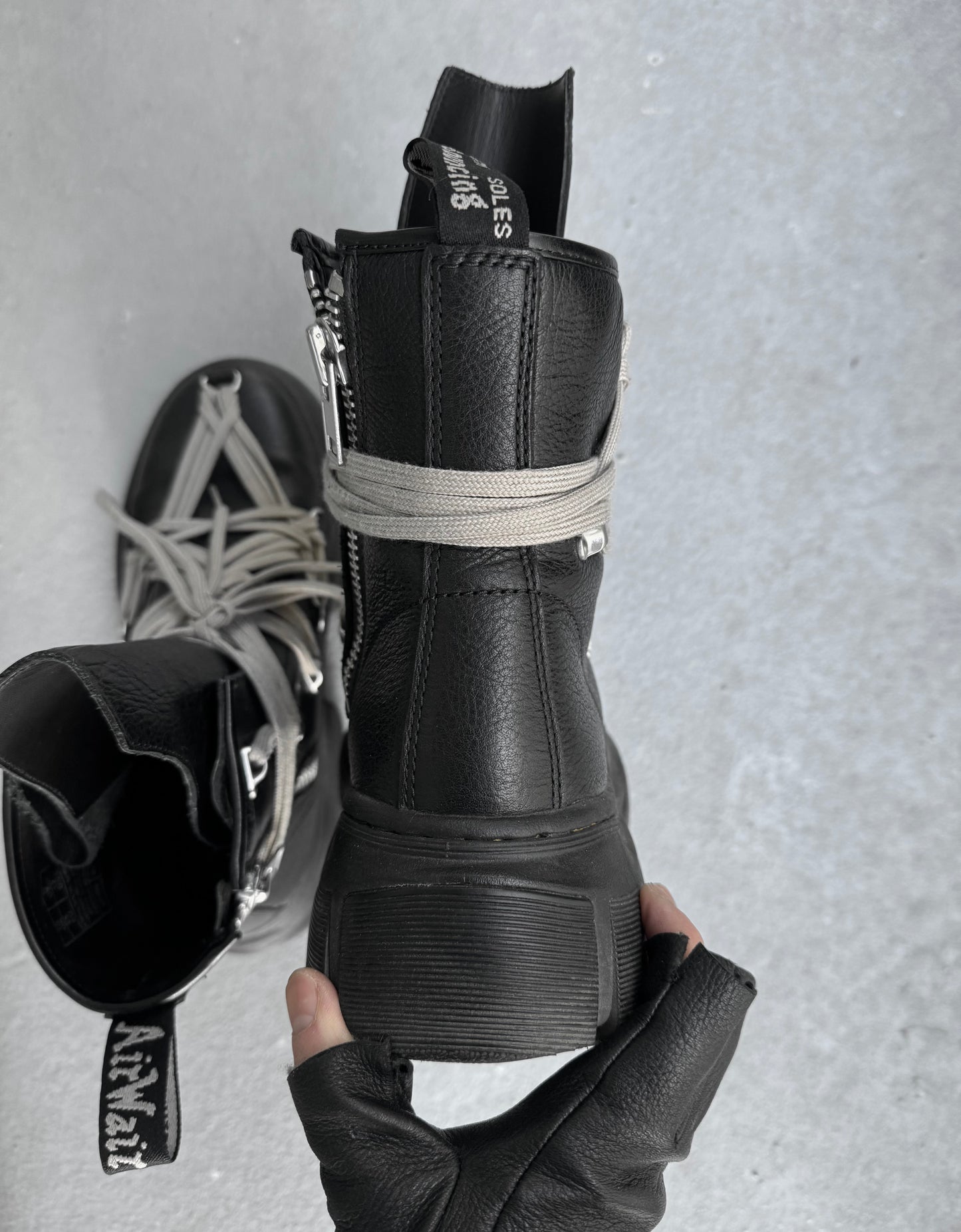 Rick Owens x Dr. Martens 1460 DMXL Megalace Leather Lace-up Boots