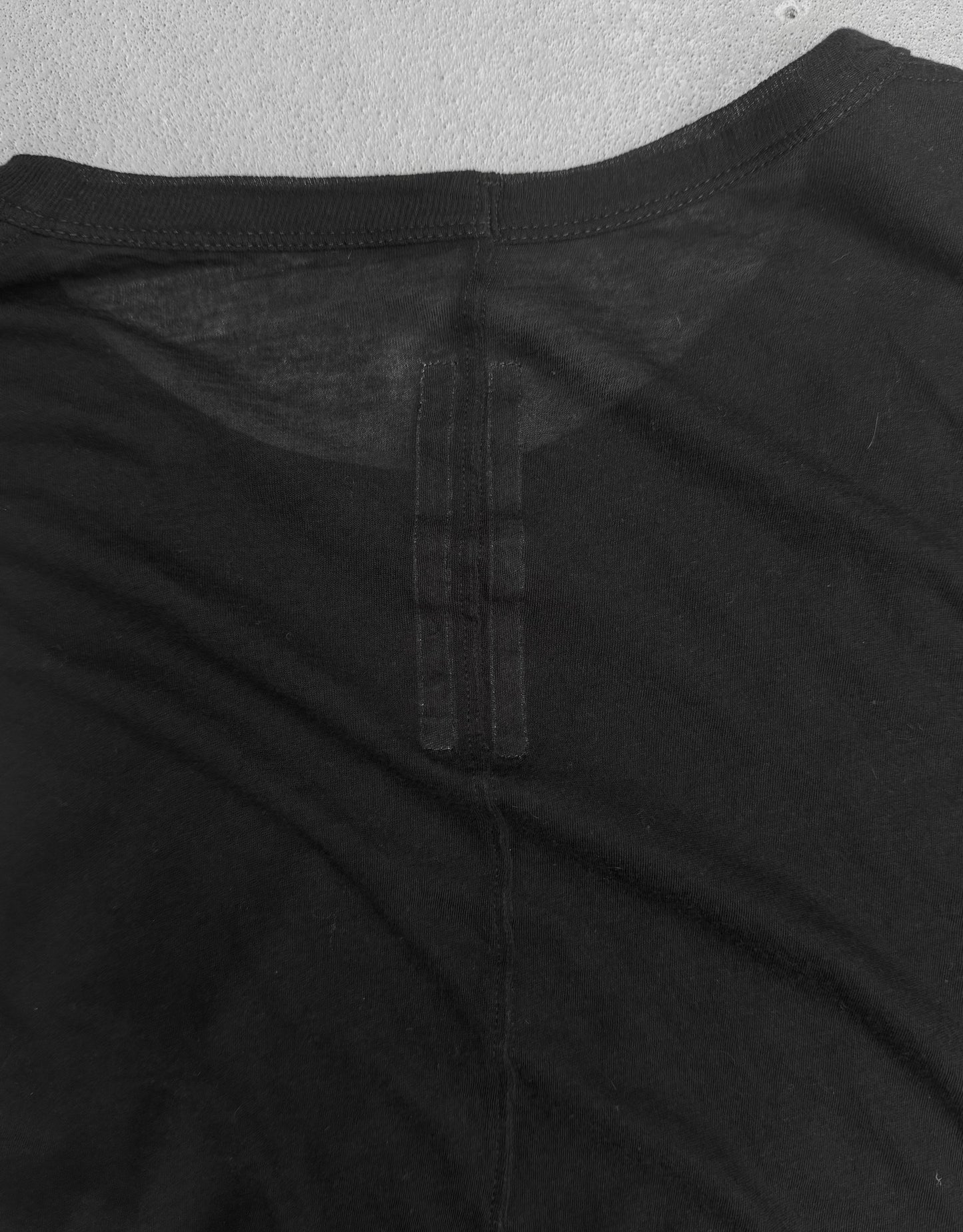 Rick Owens AW25 “CONCORDIANS” Black Sheer Raw Hem Long-sleeves