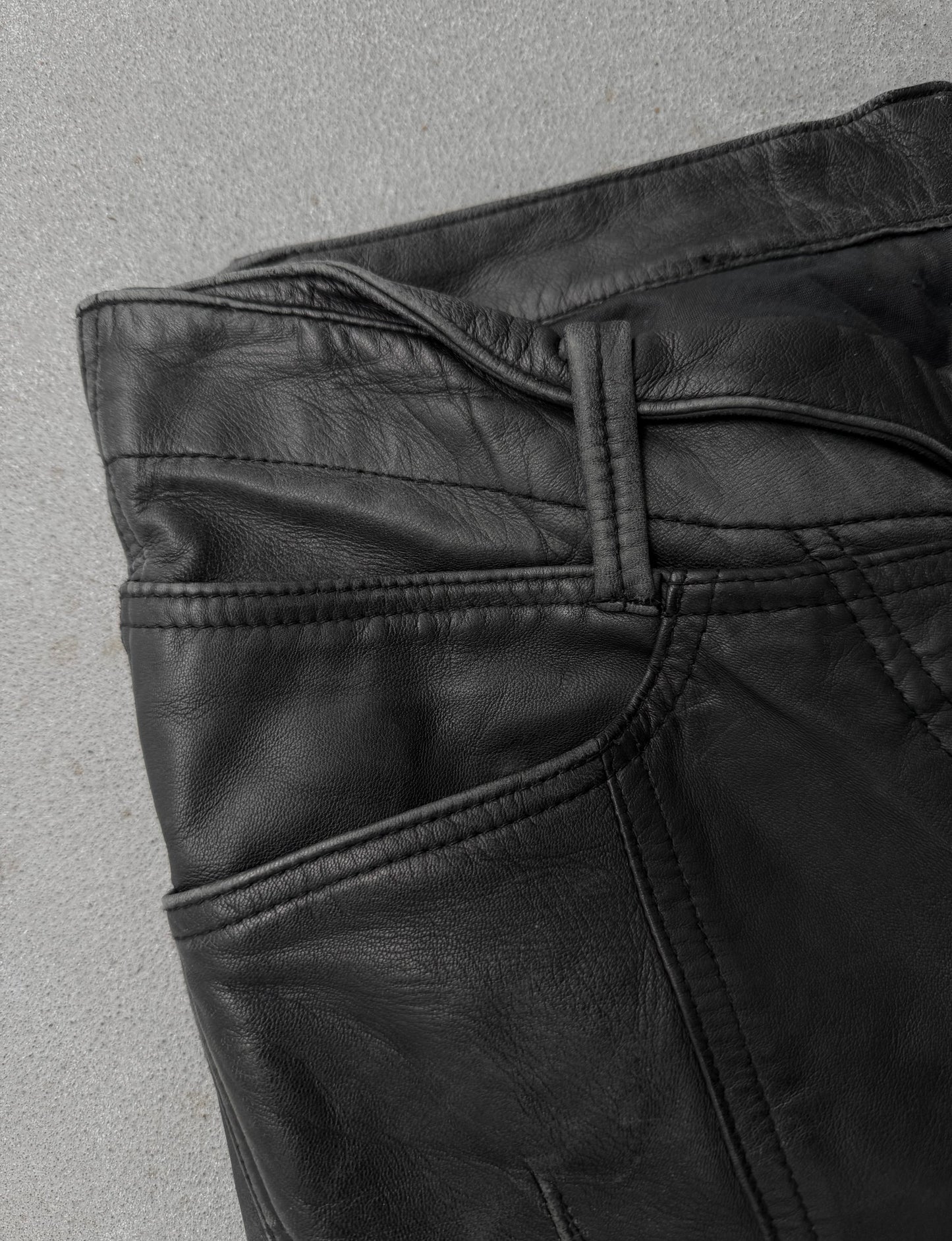 Yasuyuki Ishii Early 00s Padded Biker Sheepskin Leather Pants