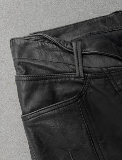 Yasuyuki Ishii Early 00s Padded Biker Sheepskin Leather Pants