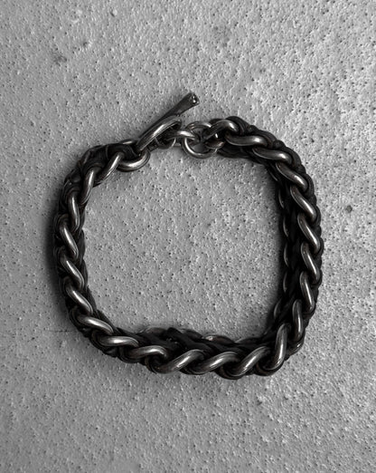 WERKSTATT:MÜNCHEN Leather Silver Curl Bracelet
