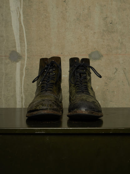 DEEPTI Collection °024-025 'F-081X CODOV-96' Crash Cordovan Leather Goodyear Oxonian Off-Cut Boots