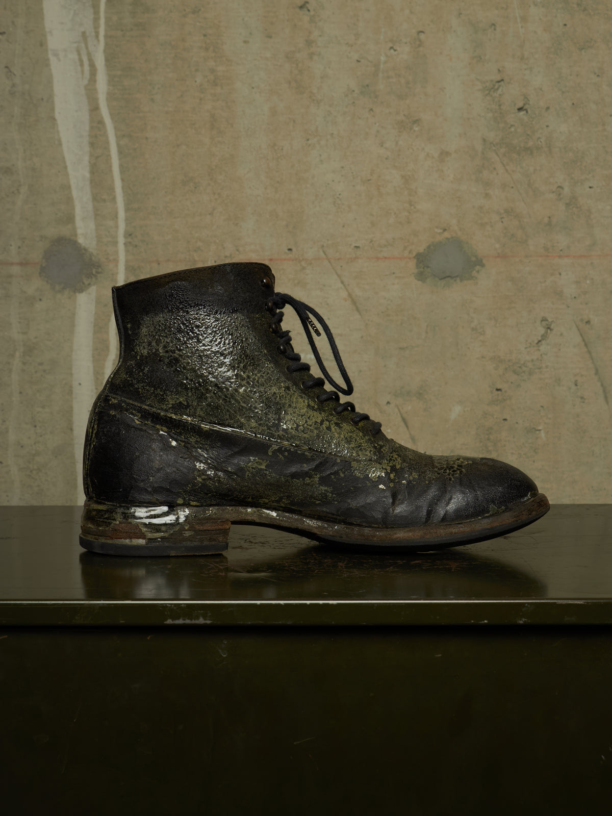 DEEPTI Collection °024-025 'F-081X CODOV-96' Crash Cordovan Leather Goodyear Oxonian Off-Cut Boots